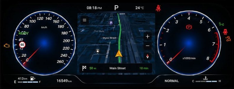 Navigation between the gauges on a GWM cluster